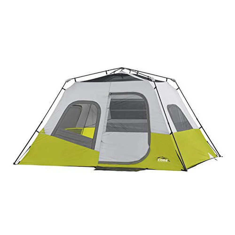 CORE 6 Person Instant Cabin Tent with Wall Organizer (Gray)