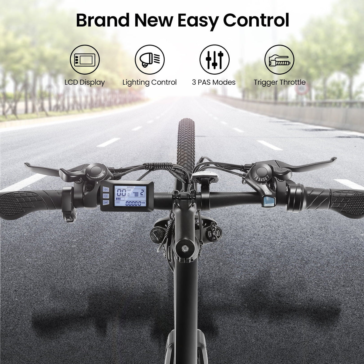 Funcid Electric Bike, Electric Bike for Adults 26'' E-Bikes 350W Adult Electric Bicycle, 19.8MPH Electric Mountain Bike with Lockable Suspension Fork, Removable Battery, Shimano 21-Speed Gears-Blue