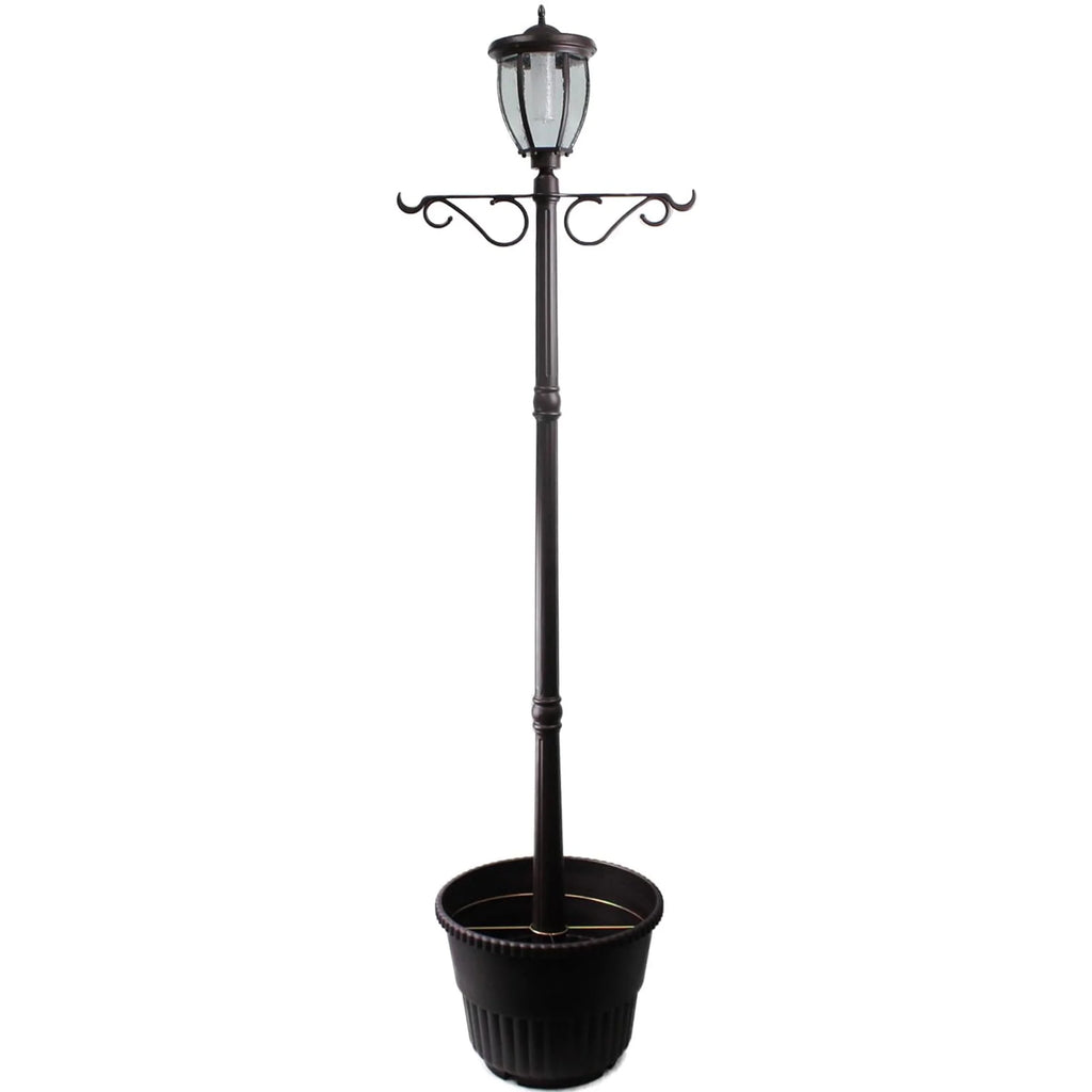 Sun-Ray Kenwick 7 Foot Single Head Solar Lamp Post & Planter, Bronze
