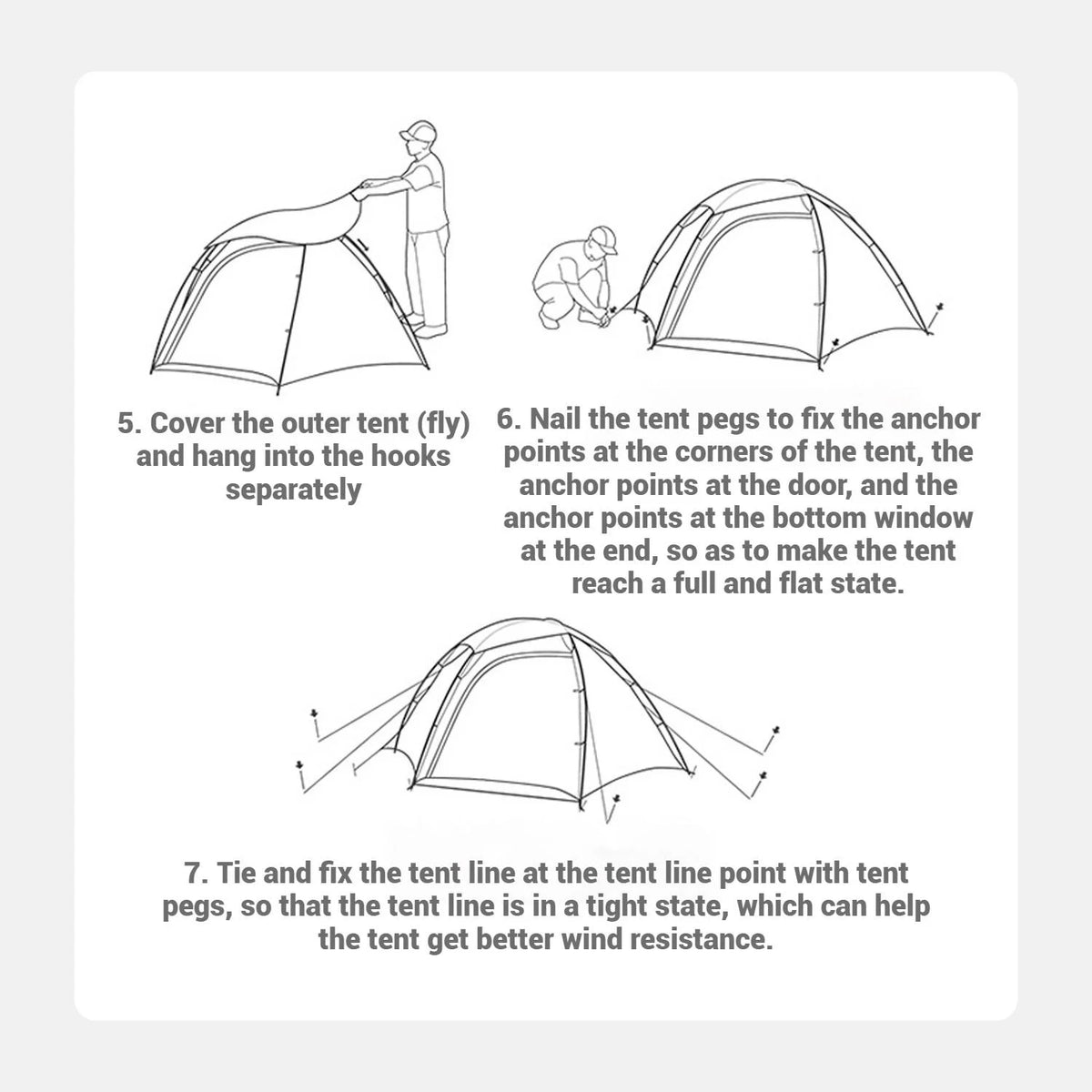 Naturehike, Hiking Tent, Large Space Outdoor Camping Tent, Lightweight Backpacking Tent with Vestibule, Waterproof Four Seasons Dome Tent, Stable Tri-Cross Support Structure, Strong Wind Resistance