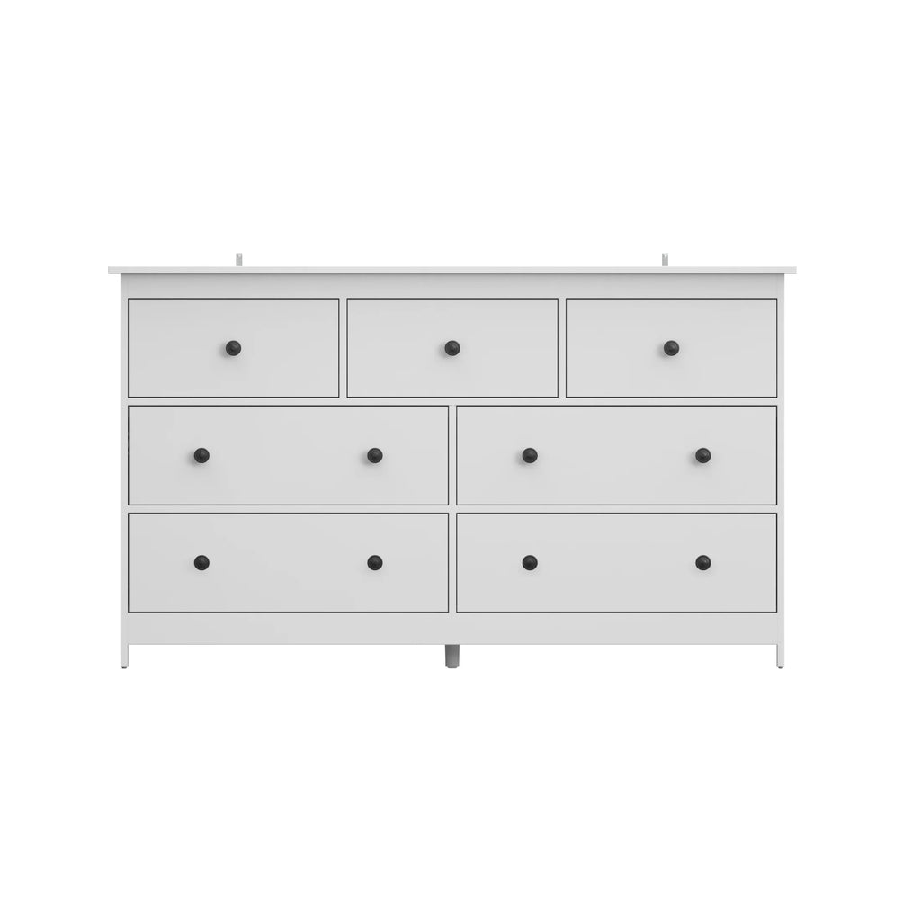 YouTrend 7 Drawer Dresser,White Dresser for Bedroom Drawer Organizer Storage Drawers,Wood Adult Storage Cabinet Living Room Hallway