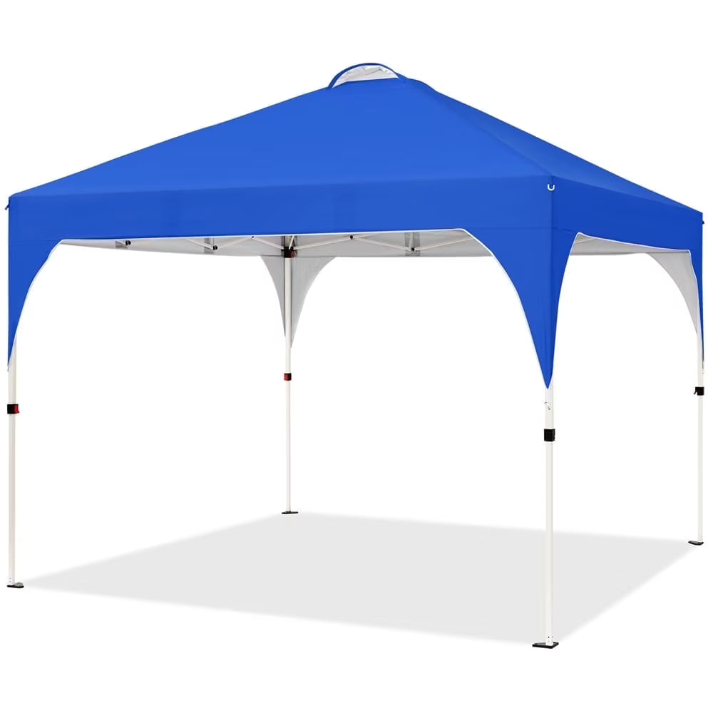 Topeakmart 8x8ft Pop Up Canopy Tent with Adjustable Height and Roller Bag, White