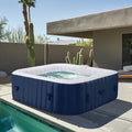 Hot Tub for 4-6 Person, Seizeen Outdoor Patio Large Inflatable Hot Tub Home SPA, with 130pcs Massage Jets, 910L, 4 Filters, 2 Cup Holders, Lockable Cover, Storage Bag, Max 104, 73in, Navy