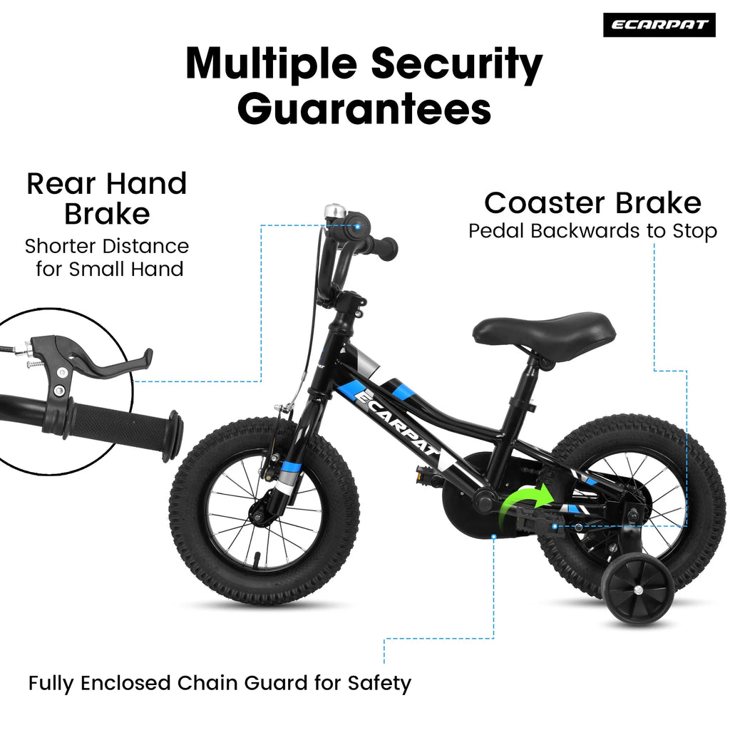 iRerts Kids Bike with Training Wheels, 18 Inch Boys Girls Bike for Kids Ages 4-9 Years Old, Children Bicycle with Front V Brake, Rear Holding Brake, Red
