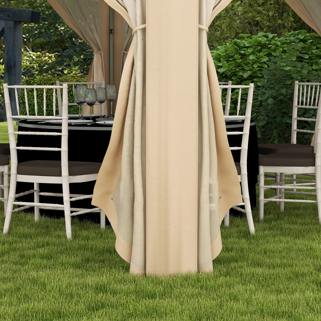 Outsunny 13' x 13' Pop Up Gazebo Hexagonal Canopy with 6 Zippered Mesh Netting, 2-Tier Roof Event Tent with Steel Frame for Patio Backyard, Gray