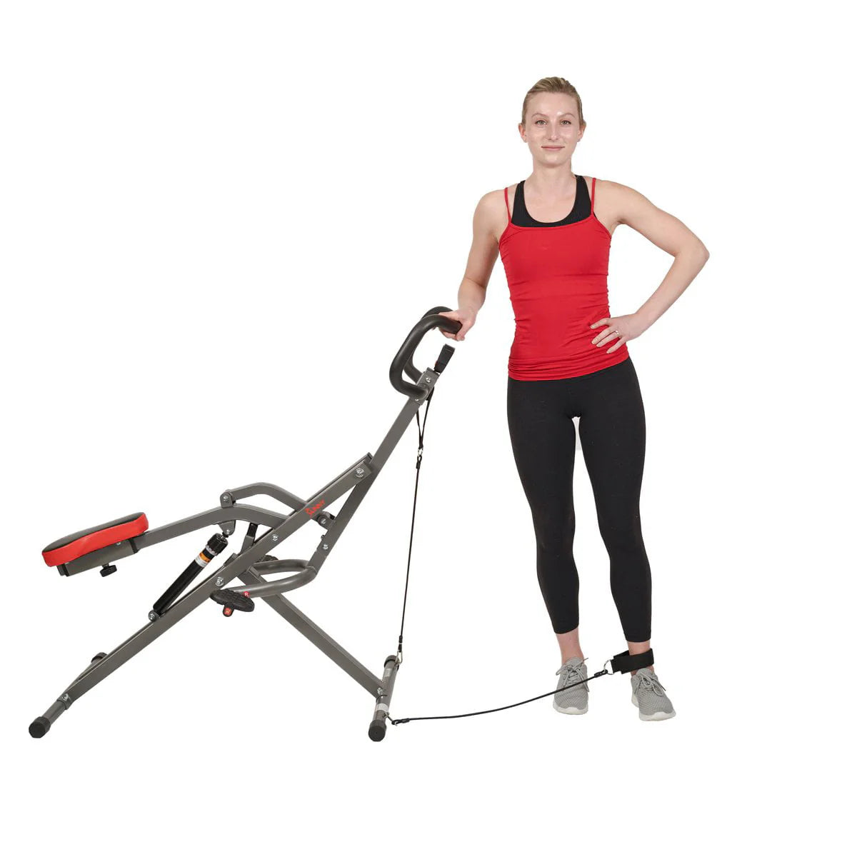 Sunny Health & Fitness Row-N-Ride PRO Squat Assist Trainer for Full Glute, Thigh, and Leg Workouts, SF-A020052