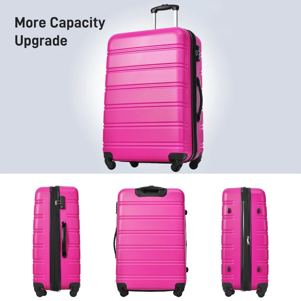 Luggage Sets 3 Piece, Hardside Expandable Ultra Durable PC Lightweight Carry On, Travel Suitcase Set with TSA Lock Spinner Wheels, Multicolor Purple