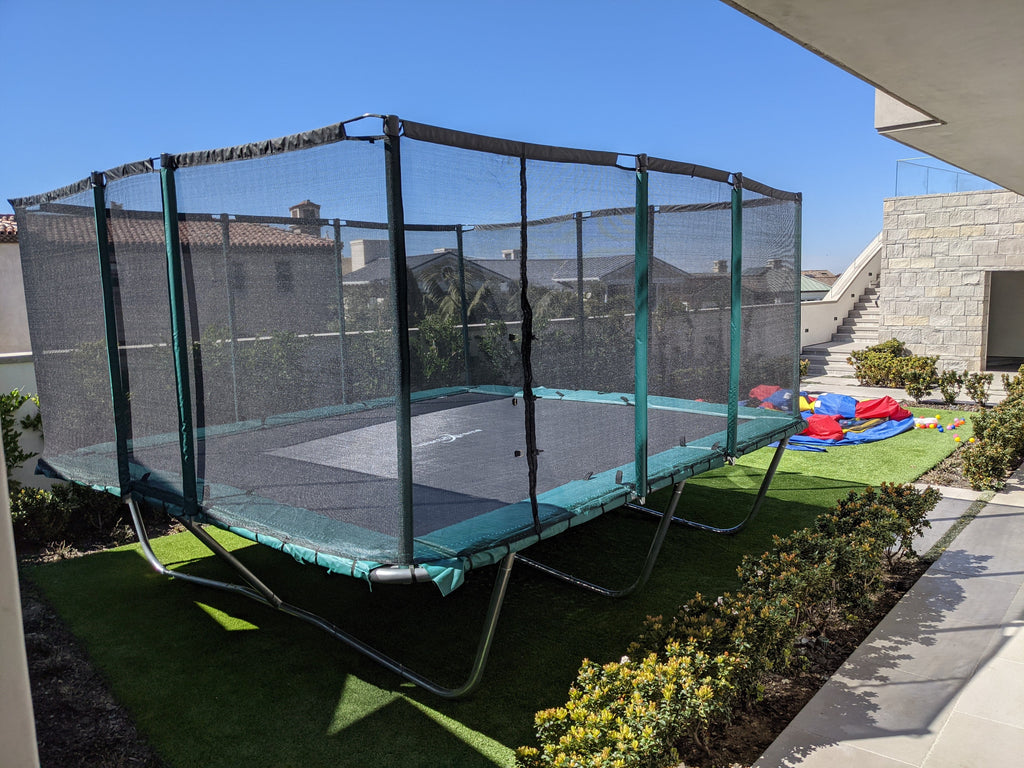 Galactic Xtreme 10x17 FT Outdoor Rectangle Trampoline with Net Enclosure 750Lbs Heavy Weight Jumping Capacity - Outdoor Gymnastics Trampolines for Adults and Kids