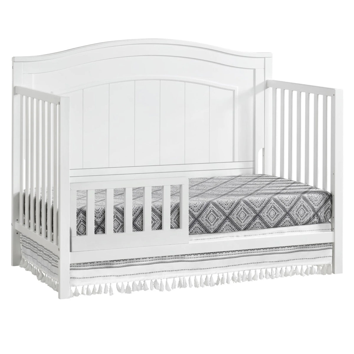 Oxford Baby North Bay 4-in-1 Convertible Crib, Snow White, GREENGUARD Gold Certified, Wooden Crib