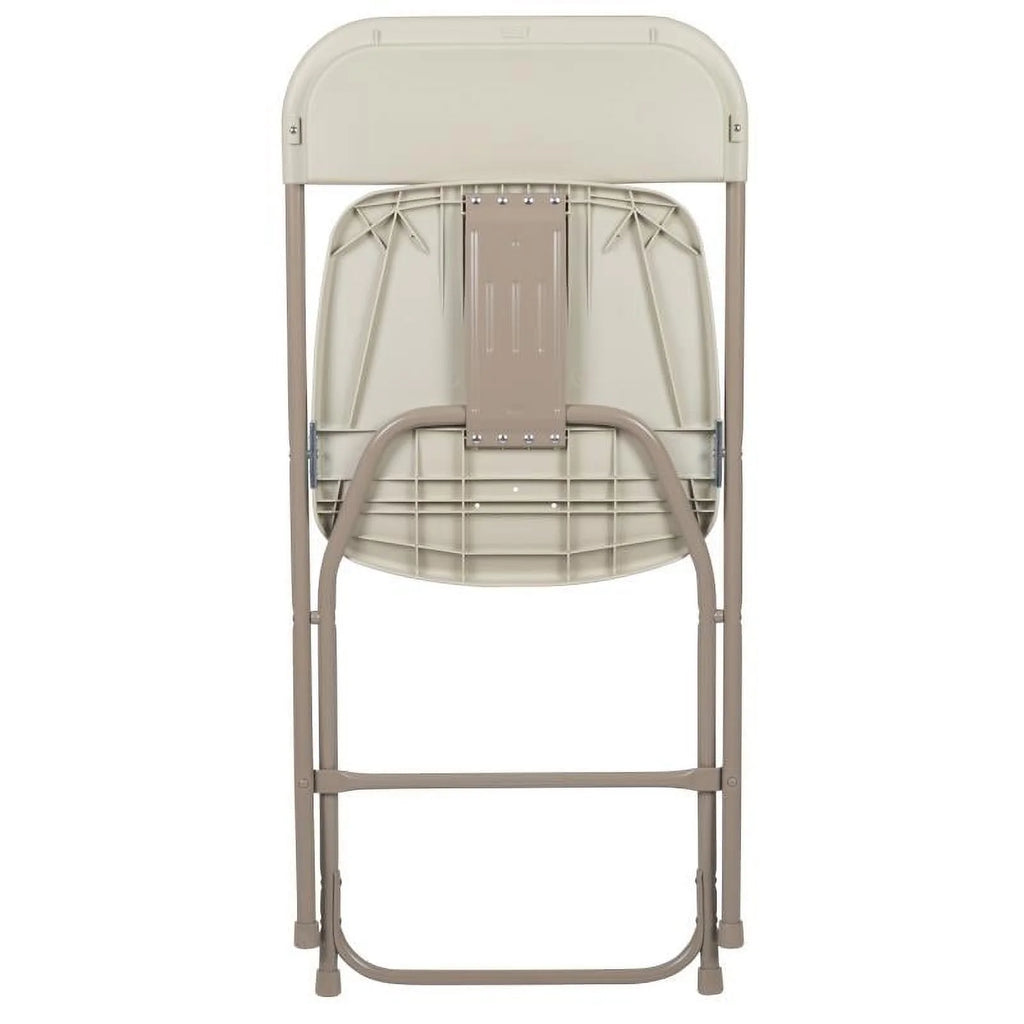 (50 PACK) 650 Lbs Weight Capacity Commercial Quality Beige Stackable Plastic Folding Chair - Heavy Duty Plastic Folding Chairs