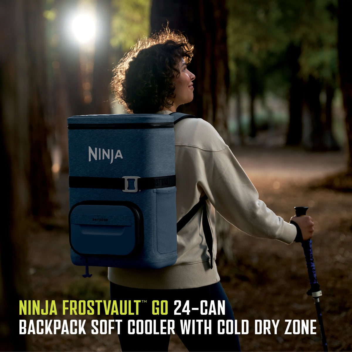 Ninja Outdoor FrostVault Go 24-Can Soft Cooler with Cold Dry Zone, Lakeshore Blue - FF124NV
