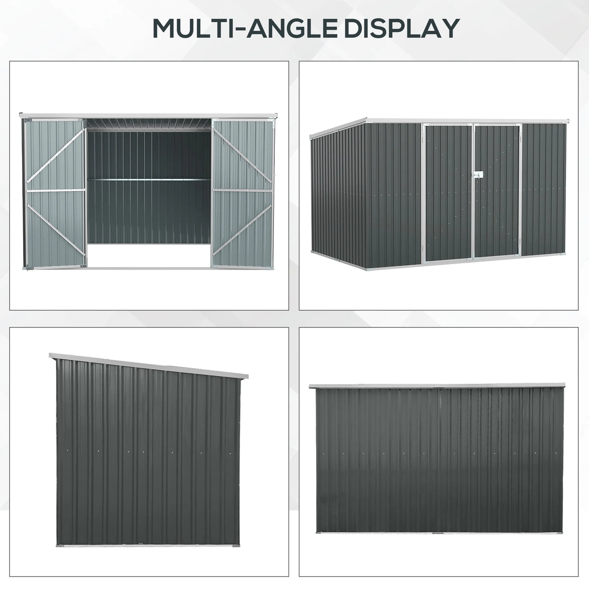 Outsunny Metal Outdoor Storage Shed with Lockable Doors, 3.3' x 3.4', Brown