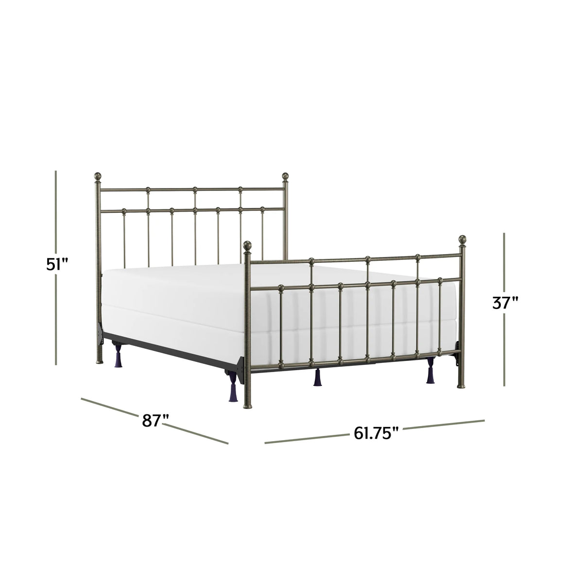 Hillsdale Furniture Providence Metal Full Bed with Spindle and Casting Design, Antique Bronze