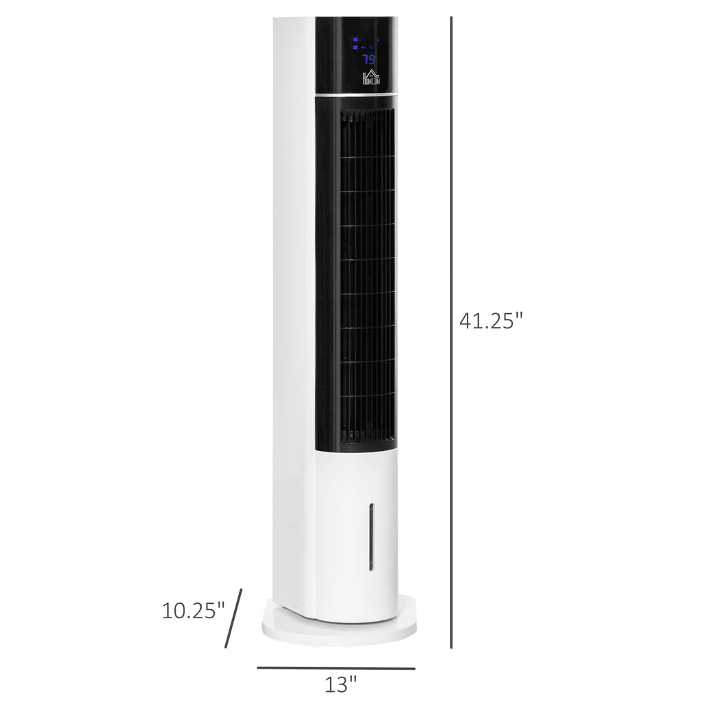 HOMCOM 42" Oscillating Air Cooler for Home with Timer 3-In-1 Evaporative Ice Cooling Tower Fan Humidifier with 3 Modes 3 Speeds LED Display Remote