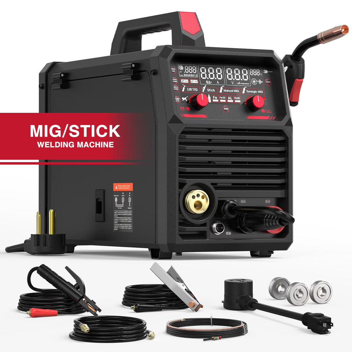 YesWelder MIG-205DS PRO 4-in-1 Welding Machine, 205Amp, 110/220V, 16.14 x 7.87 x 14.57 in, 34.2 lb
