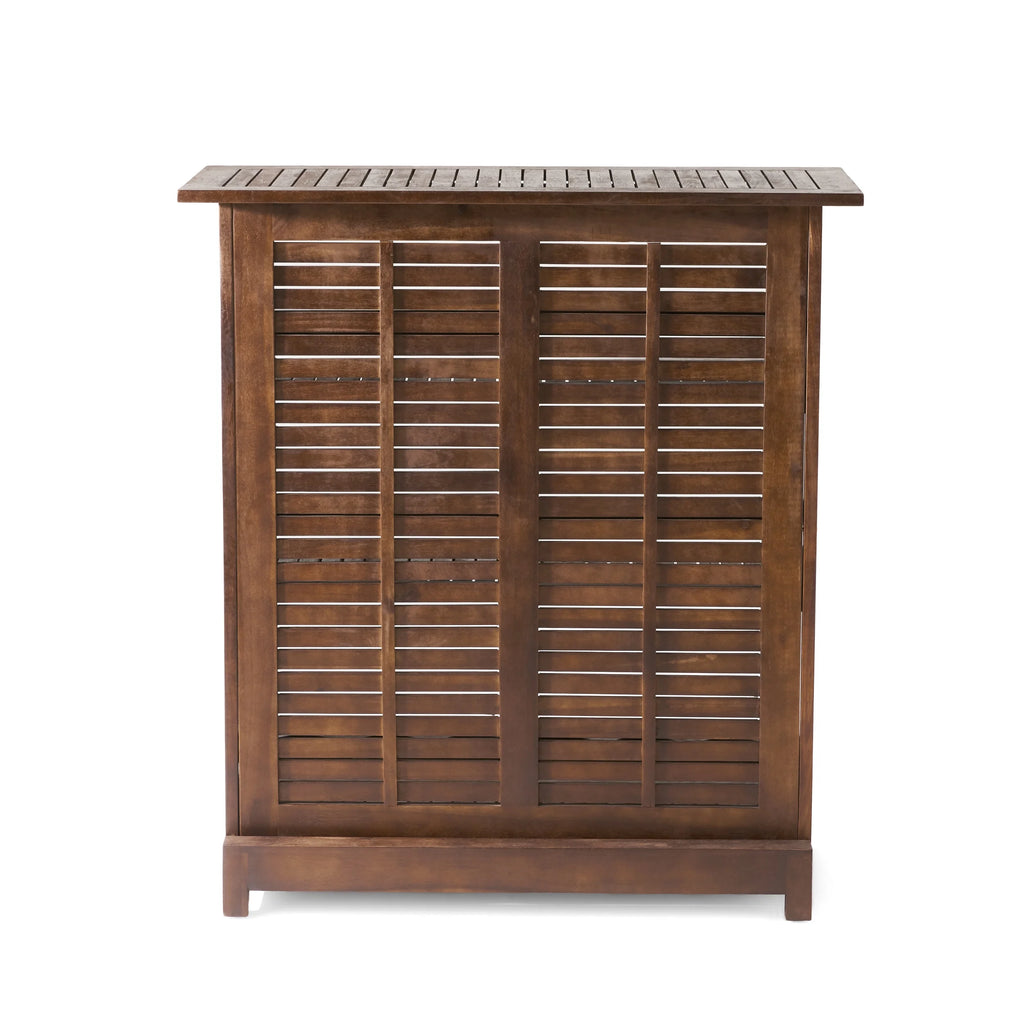 Ashlin Outdoor Acacia Wood Bar, Rich Mahogany