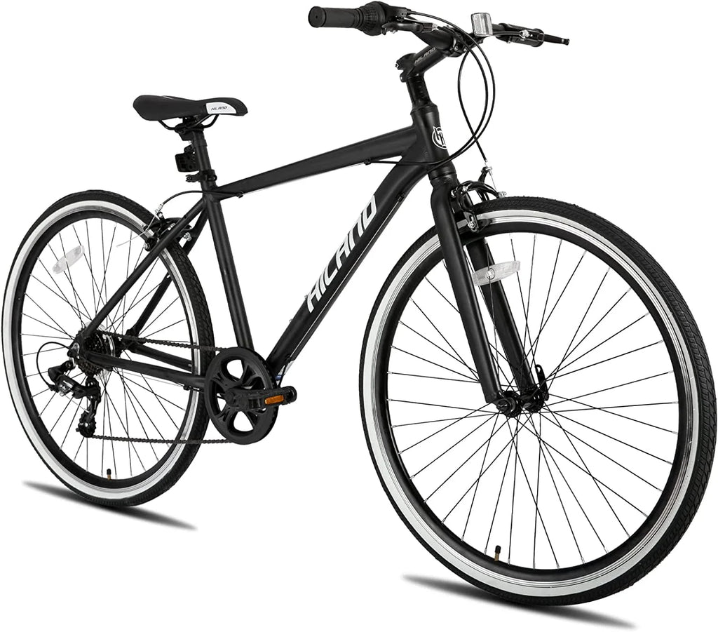 Hiland Hybrid Bike, Shimano Drivetrain 7 Speeds, 700C Wheels for Men Women Ladies Commuter Bike City Bike