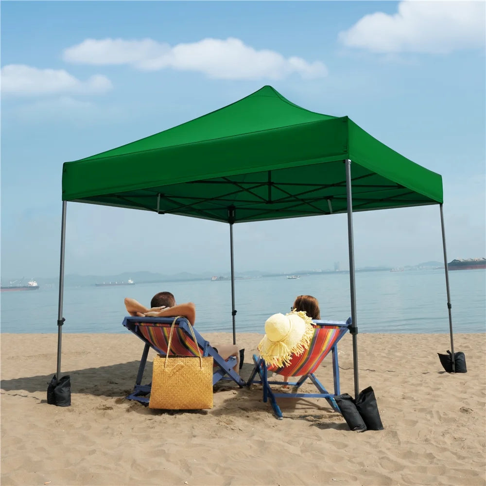 Alden Design Adjustable 10' x 10' Commercial Pop-up Canopy with Wheeled Carry Bag, Blue