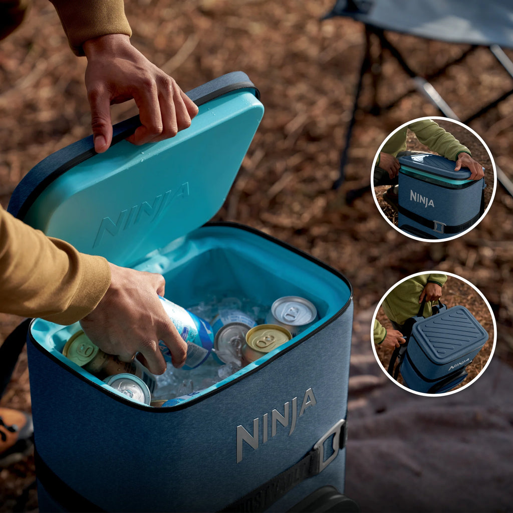 Ninja Outdoor FrostVault Go 24-Can Soft Cooler with Cold Dry Zone, Lakeshore Blue - FF124NV
