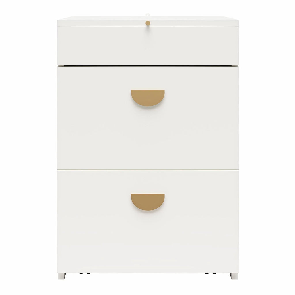 Ameriwood Home Compact 3-in-1 Vanity Set, Makeup Storage Desk & Stool, Mirror w/ LED lights & USB Charging Station, White