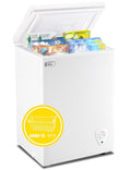 WANAI 3.5 Cu.ft Chest Freezer Small Deep Freeze with 7 Gears Temp Control Office Dorm Kitchen White