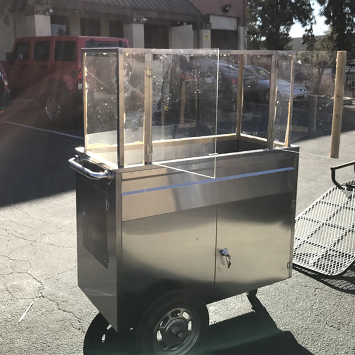44'' Commercial Street Vendor Carro De Fruta Fruit Cart Concession Stand Street Fruit Cart