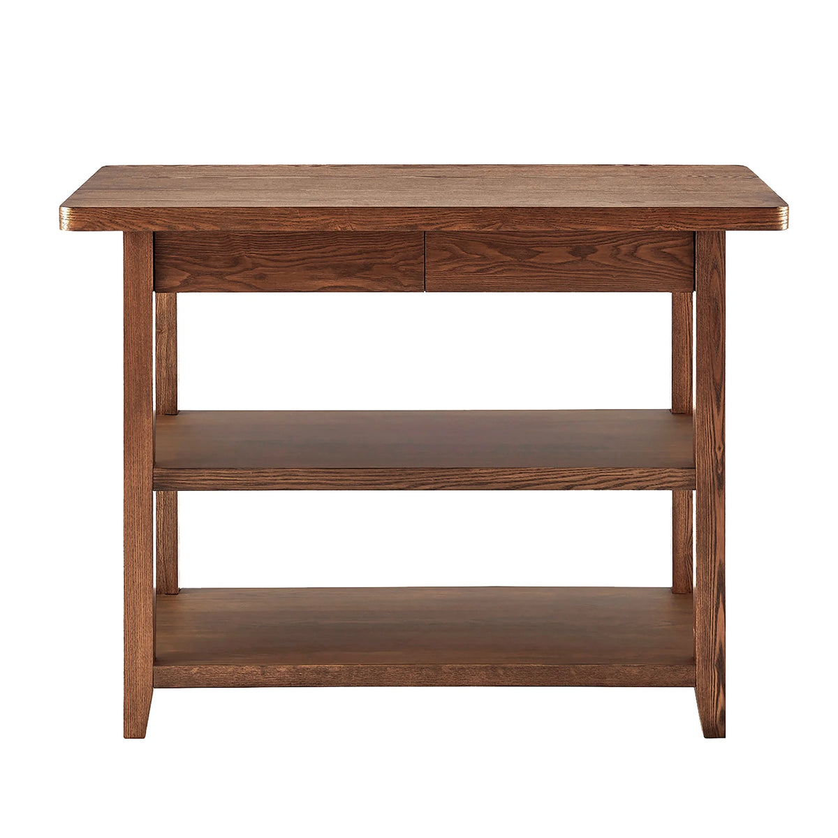 Better Homes & Gardens Reading Wood Kitchen Island with 2 Shelves and Drawers, Walnut Color