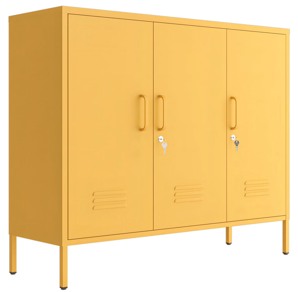 33 Inch Glass And Metal Storage Cabinet Adjustable Shelves 2 Door Lockable Lockers 3 Layer Multipurpose Lockers Laundry Room Or Utility Room Cabinet Home Purple Size 33"H X 29.5"W X 13.8"D