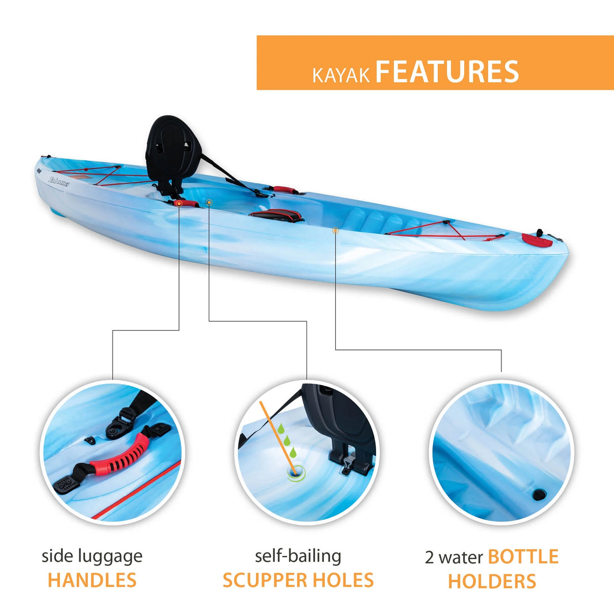 Lifetime Tahoma 10 ft. Sit-on-Top Kayak, Emperor Fusion (91346)