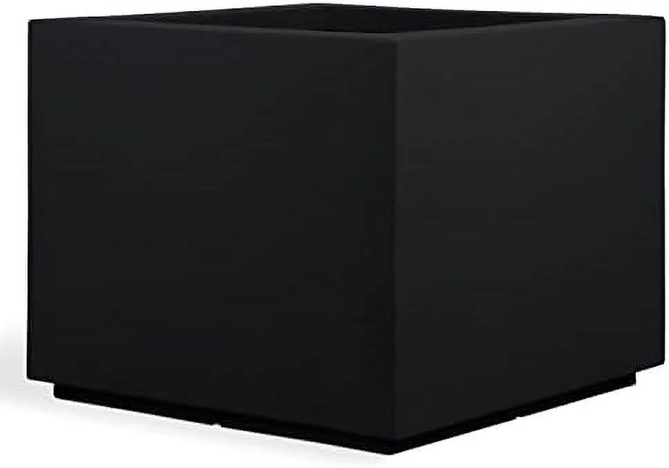 PolyStone Monterray Modern Outdoor/Indoor Square Planter, 23" L x 23" W x 19" H, Lightweight, Heavy Duty, Weather Resistant, Polymer Finish, Commercial Grade and Residential (Concrete Gray)