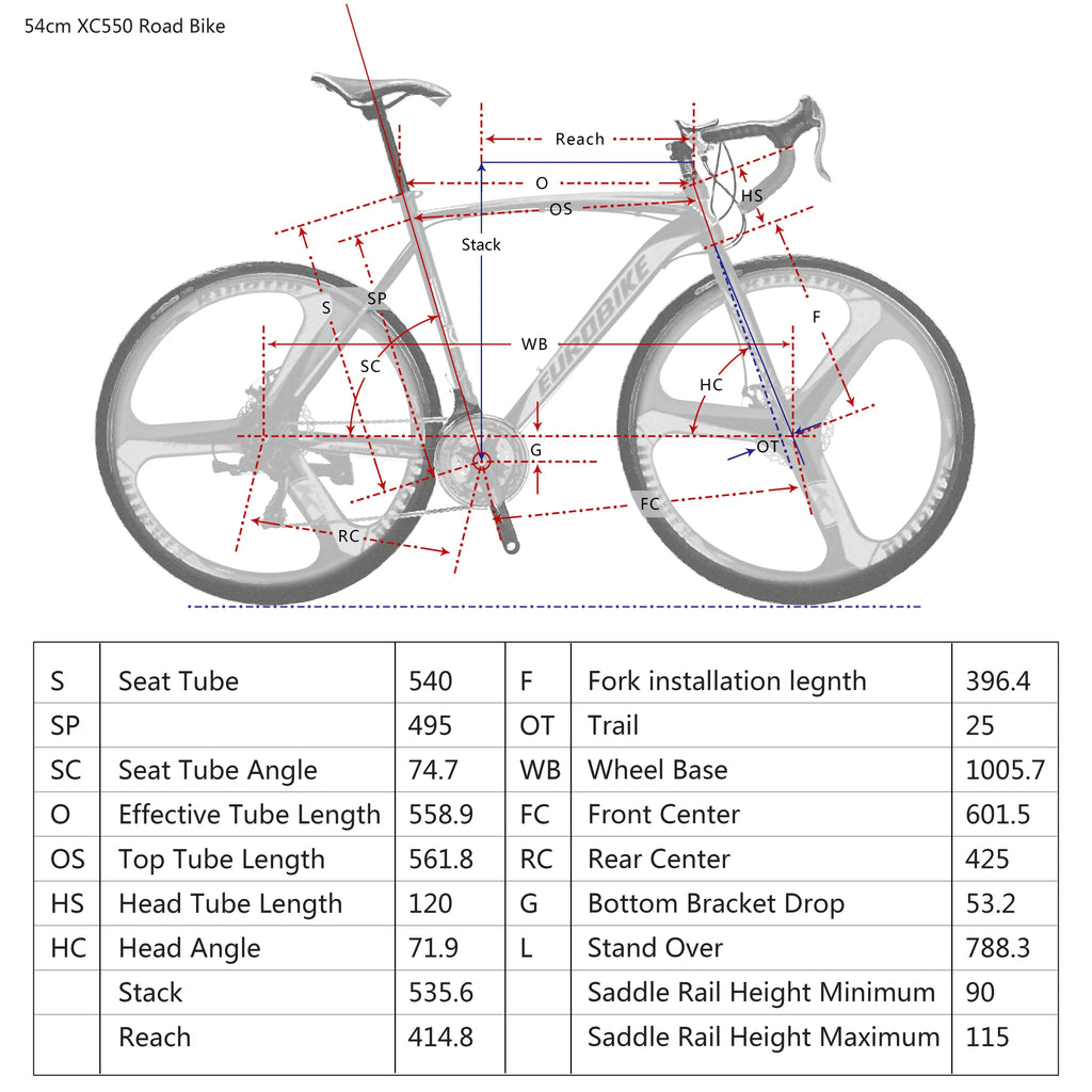 Eurobike XC550 Road Bike 21 Speed 700C wheels Racing Bike for Men 54Cm Adult Commuter Bicycle 3 Spoke wheels Black
