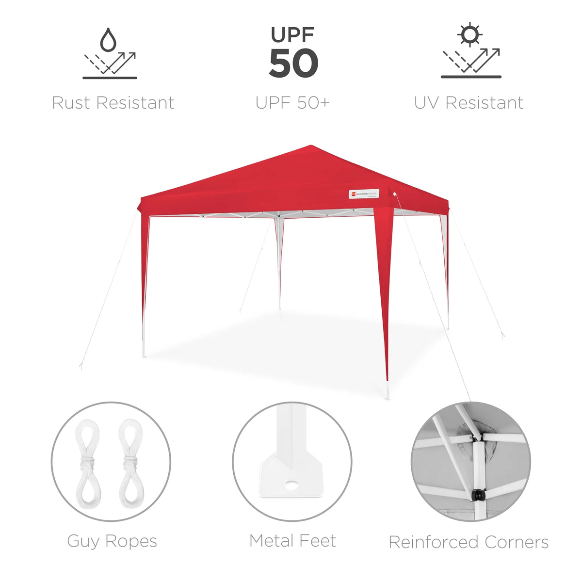 Best Choice Products 10x10ft Pop Up Canopy Outdoor Portable Adjustable Instant Gazebo Tent w/ Carrying Bag - White