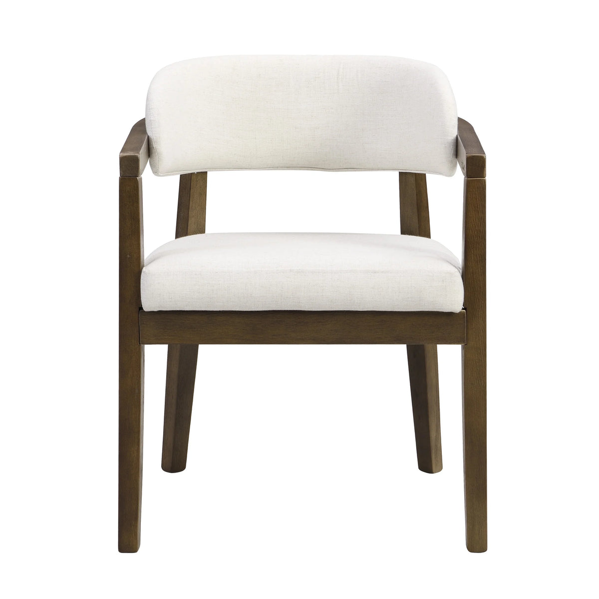 Christopher Knight Home 7-Piece Dining Set with 95" Wood Table, Curved Back Upholstered Armchairs, Walnut & Beige