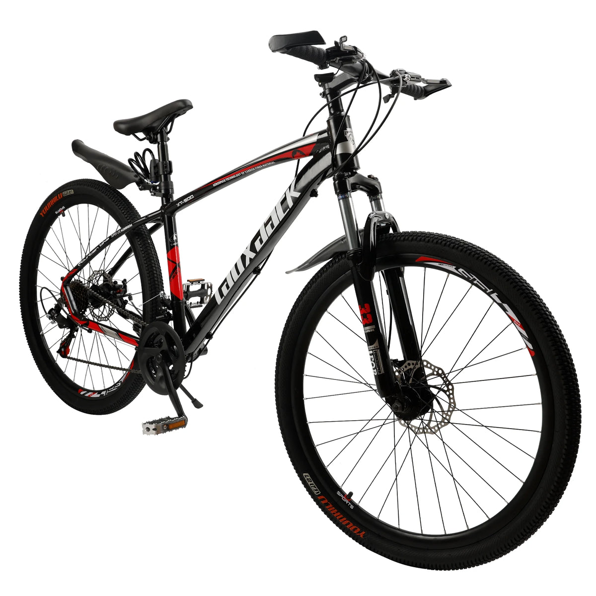ARTUDATECH 27.5 Inch Mountain Bike, Shimano 21 Speed,  Dual Disc Brake Bike for Men Womens Adult, Full Suspension Bicycle