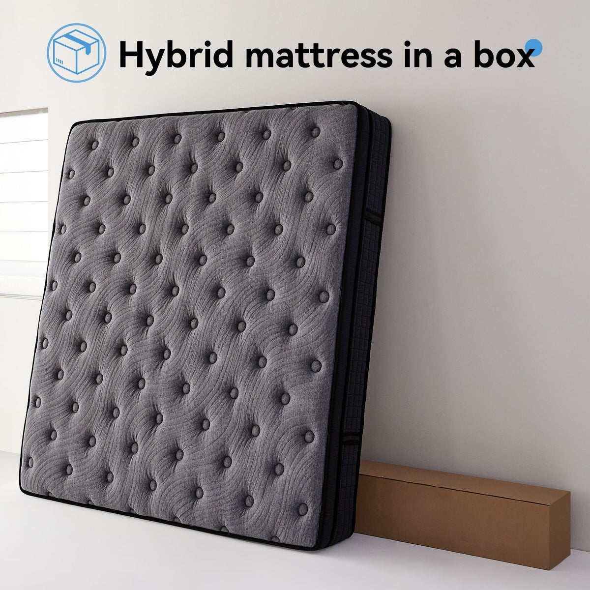 Sailvan Queen Mattress, 12 inch Queen Size Mattress, Hybrid Mattress Queen in a Box, Queen Bed Mattress With Memory Foam & Pocket Spring, Medium Firmness, Edge Support, Gray