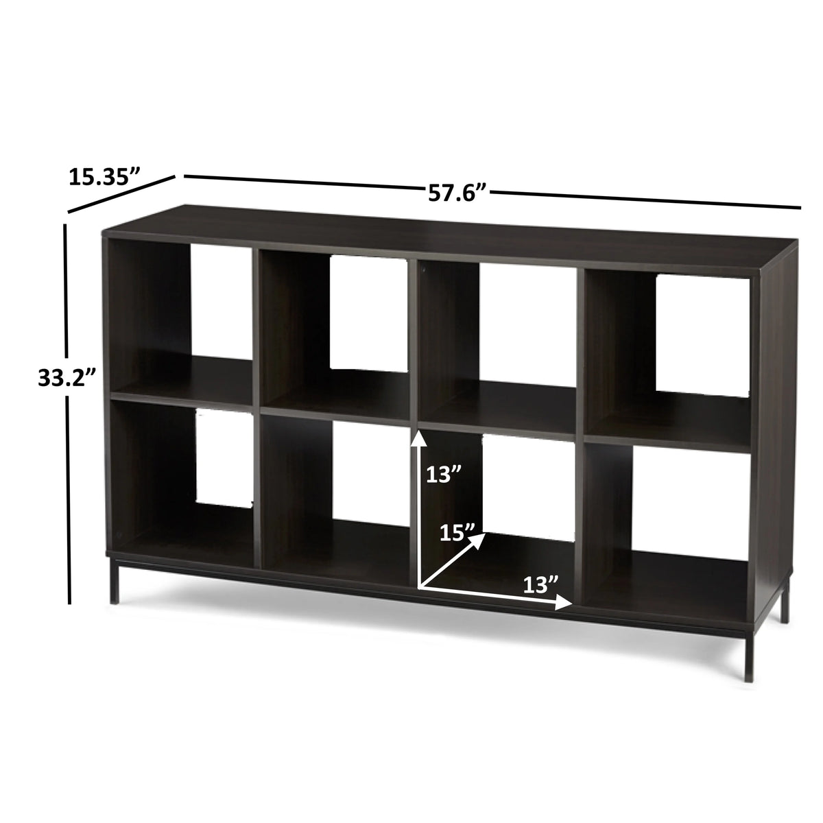 Better Homes & Gardens 8-Cube Organizer with Metal Base, Espresso