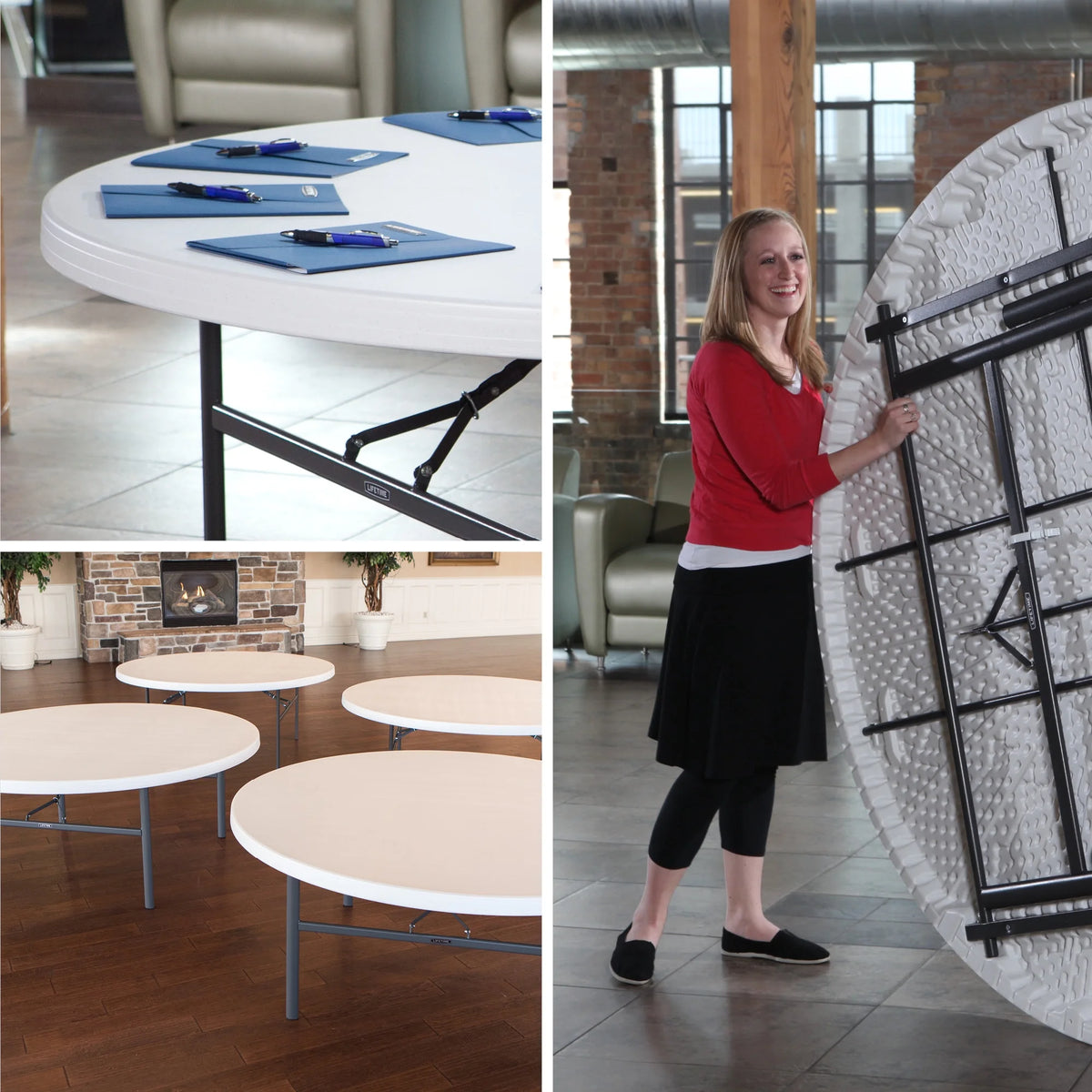 Lifetime 72" Commercial Grade Round Folding Table, White (22673)