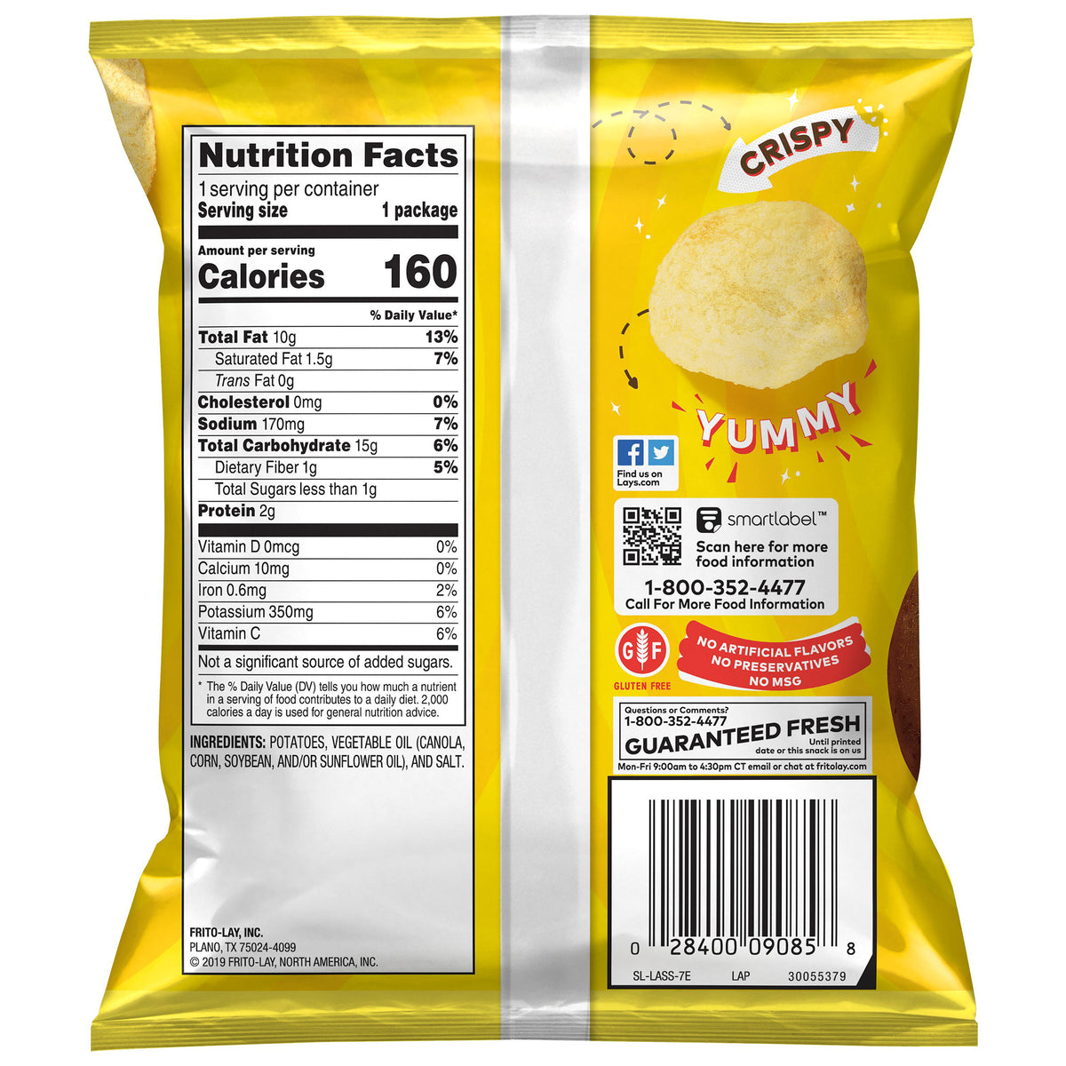 Lay's Potato Chips, Classic, 1 oz, 50-count