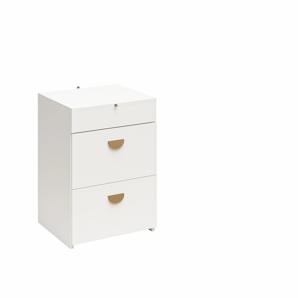 Ameriwood Home Compact 3-in-1 Vanity Set, Makeup Storage Desk & Stool, Mirror w/ LED lights & USB Charging Station, White