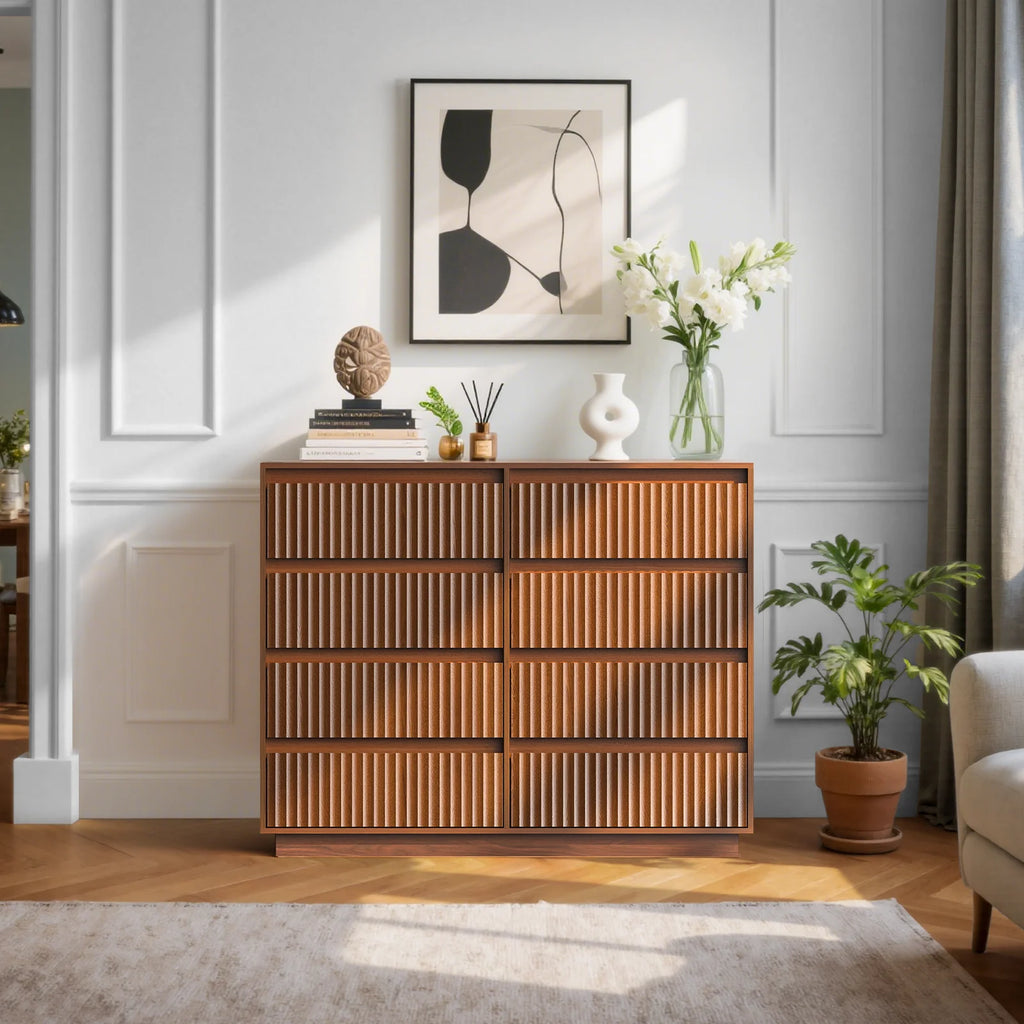 Wood Dresser, 6 Drawer Dresser for Bedroom, Modern Chest of Drawers with Deep Drawers Waterproof Living Room, Hallway, Entryway