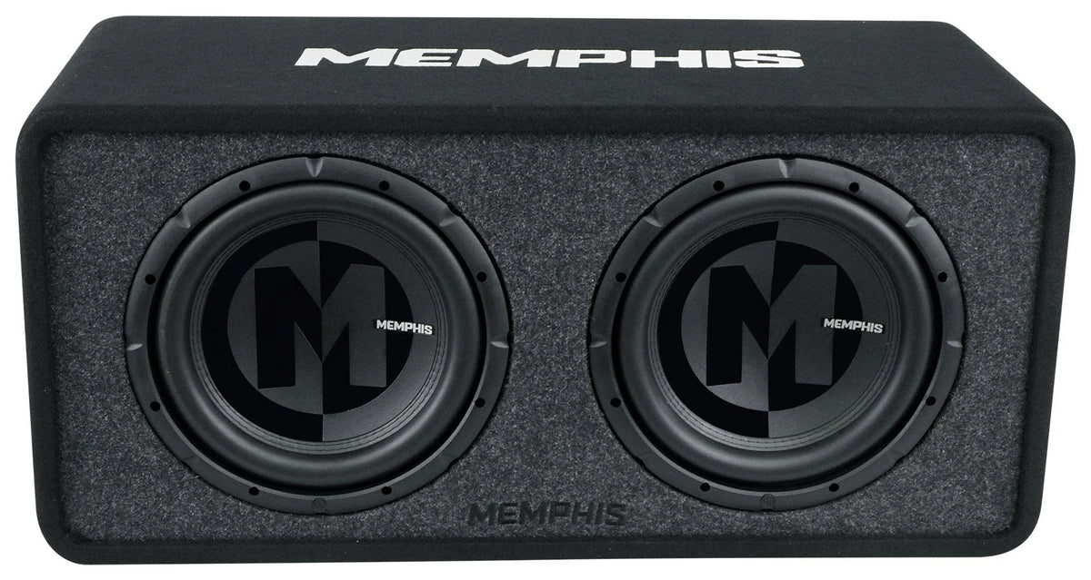 Memphis Audio PRXE12D2 1200w Dual 12" Subwoofers+Enclosure Box+Amplifier+Amp Kit