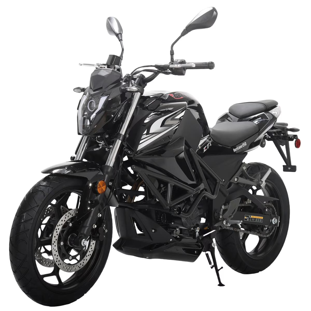 X-Pro Hurricane 250 Electronic Fuel Injection Gas Motorcycle with 6-Speed Manual Transmission, Electric Start! 17" Wheels! Assembled In Crate!