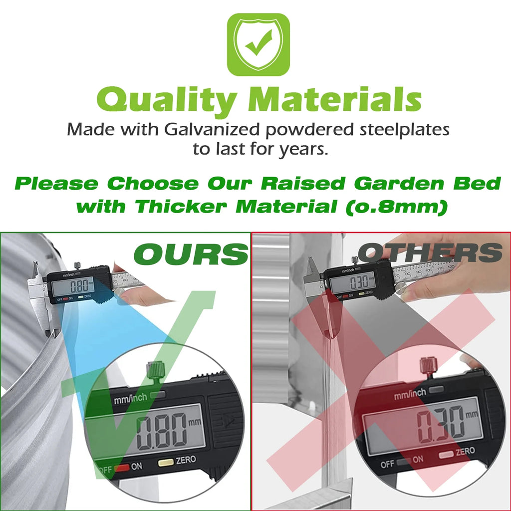 Galvanized Raised Garden Bed Kit 2Pack 8ft, Galvanized Planter Raised Garden Boxes Outdoor, Oval Metal Raised Garden Beds