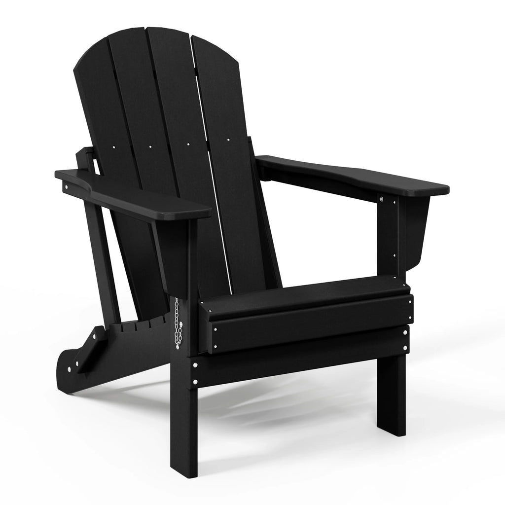 Westintrends Outdoor Folding HDPE Adirondack Chair, Patio Seat, Weather Resistant, Dark Brown