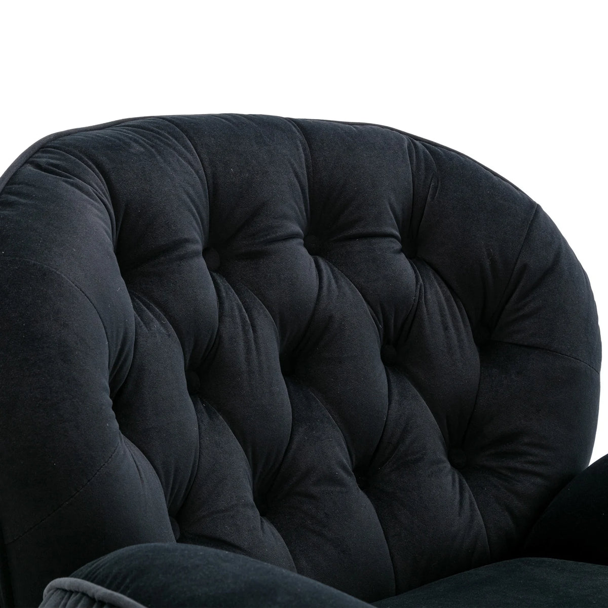 Velvet Swivel Accent Chair with Ottoman, Modern Chaise Lounge Chair with Metal Frame and Footstool, Comfy Armchair Reading Chair for Living Room Bedroom Office,Blue