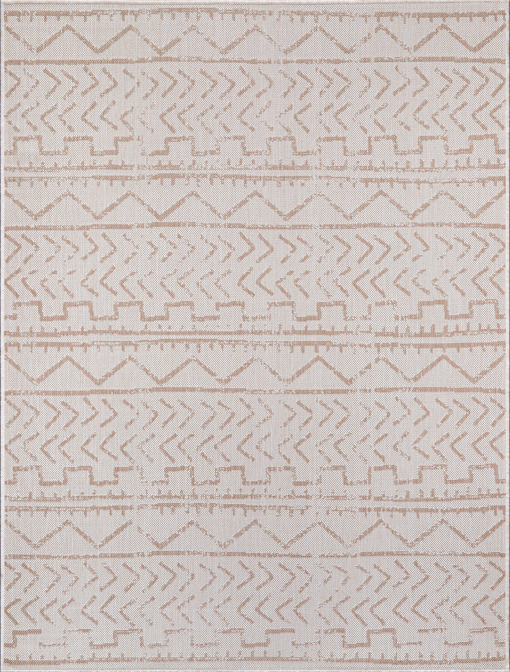 Beverly Rug Outdoor Rug 6' x 9' Patio, Porch, Garden Beige and White