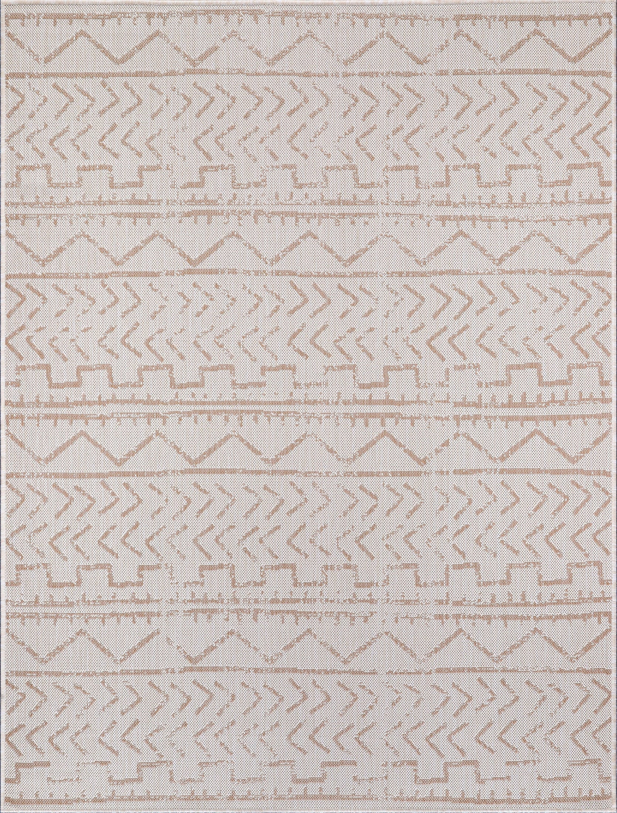 Beverly Rug Outdoor Rug 6' x 9' Patio, Porch, Garden Beige and White