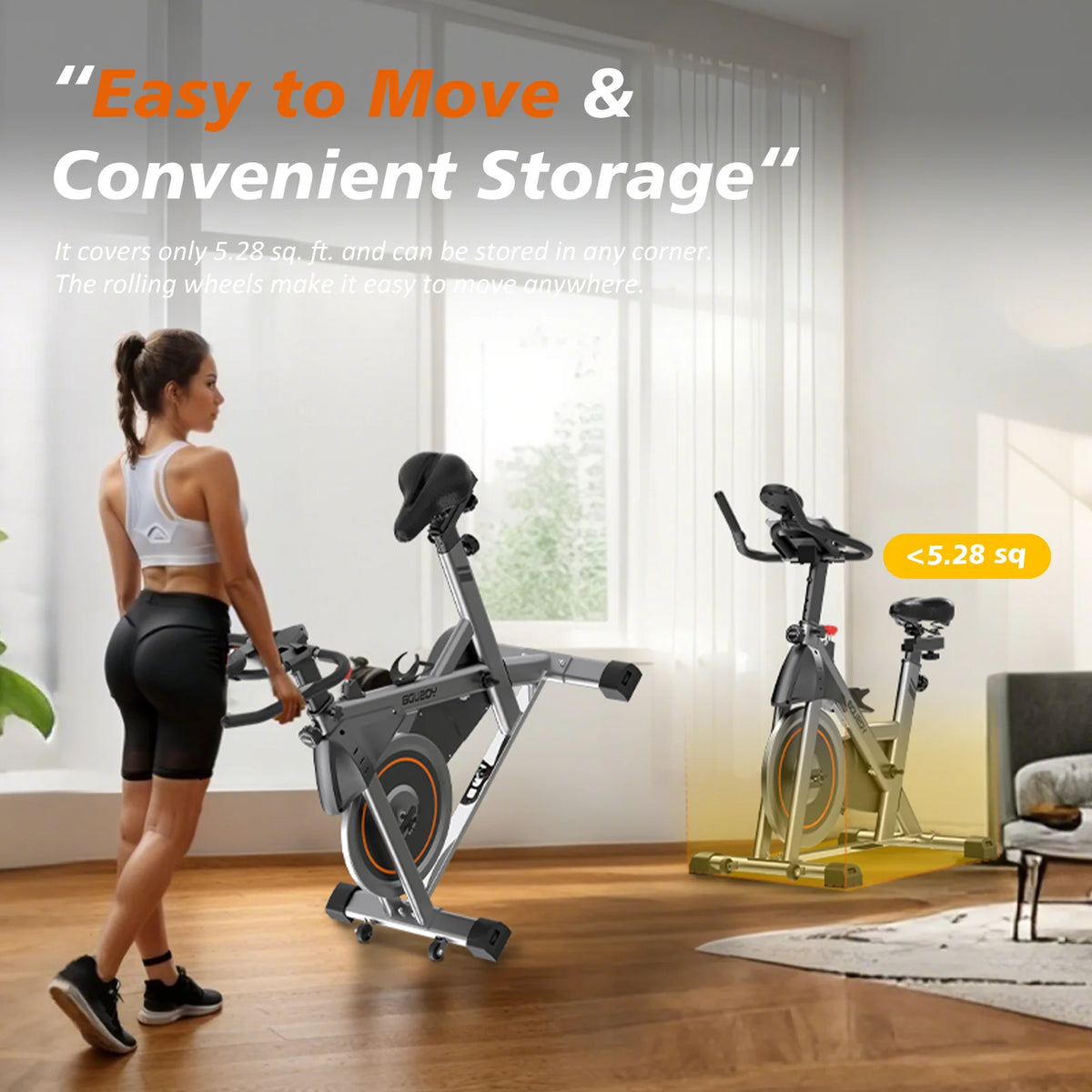 YOSUDA Exercise Bike Stationary Indoor Cycling Bike for Home 300 Lbs Weight Capacity, Comfortable Seat Cushion and LCD Monitor