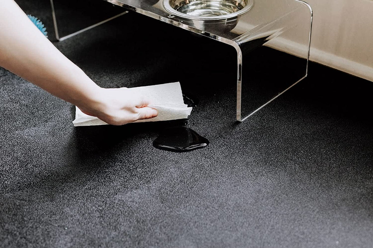 G-Floor 7.5' x 17' Vinyl Levant Pet Friendly Carpet Protector for Dogs & Cats - Midnight Black