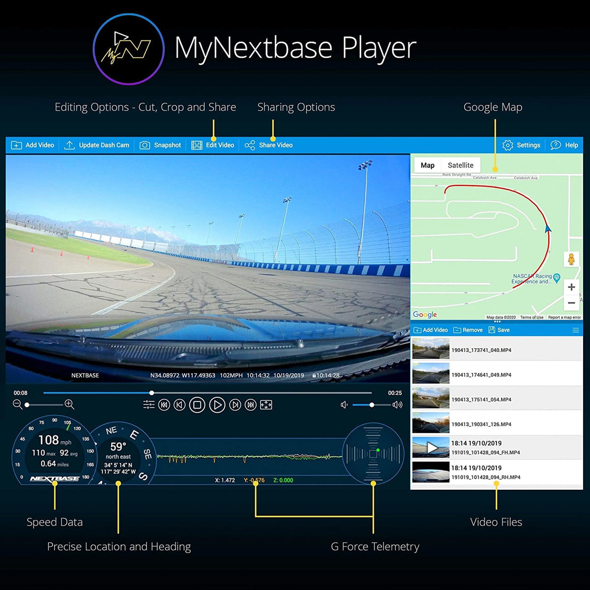 Nextbase 422GW 1440p HD WiFi GPS Bluetooth 2.5" Touchscreen Dash Cam - Black, 1 Pack
